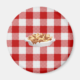 karierter Poutine Magnet
