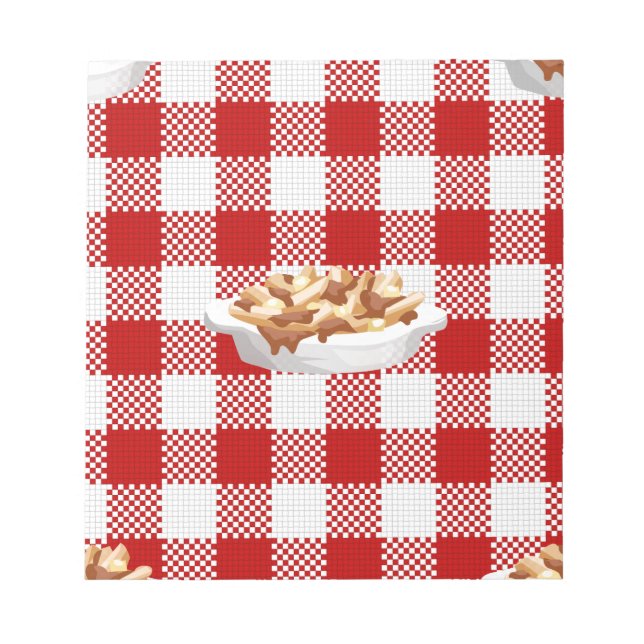 karierter Poutine Notizblock (Vorderseite)