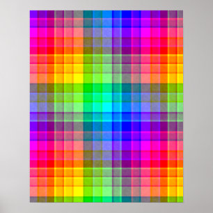 Karierter Rainbow-Hintergrund Poster