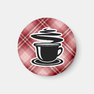Karierter Red-Coffee Magnet
