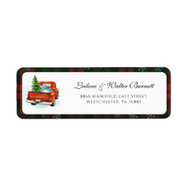 Karierter Red Truck Familie Weihnachten Rücksendea