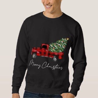 Karierter Red Truck Weihnachten Frohe Weihnachten  Sweatshirt
