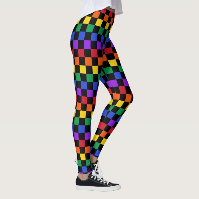 Karierter Regenbogen Leggings (Rechts)