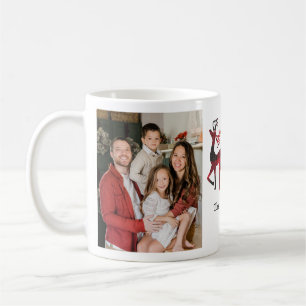 Karierter Rentier mit Sled Frohe Weihnachtsfest Fo Kaffeetasse