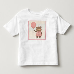Karierter rosa Kleiderbär mit Bow und Hut Kleinkind T-shirt