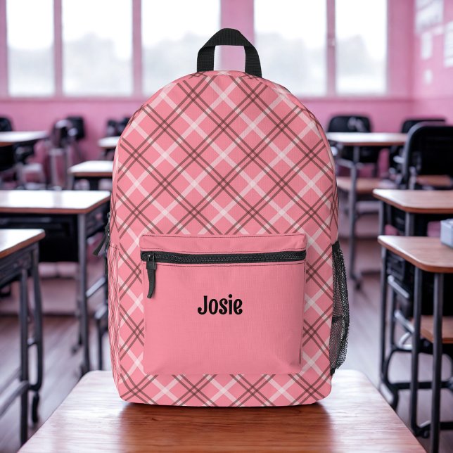 Karierter rosa Rucksack (Von Creator hochgeladen)