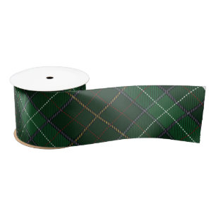 Karierter rustikaler klassischer grüner Tartan Satinband