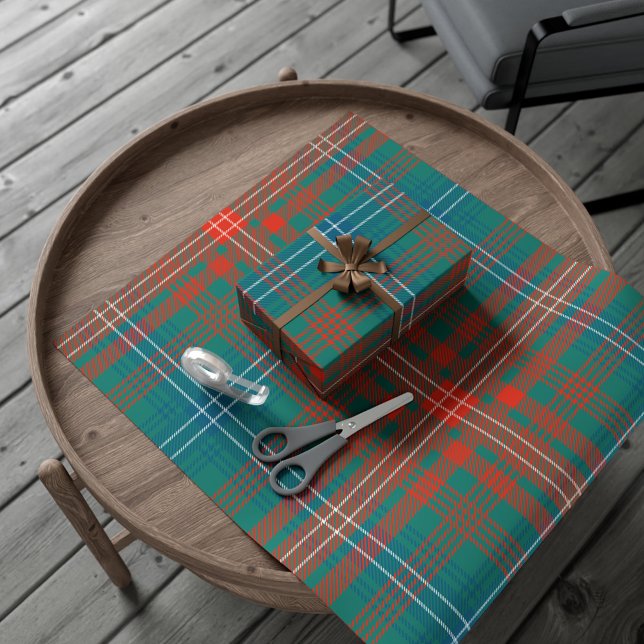 Karierter Rustikaler klassischer Weihnachtsurlaub  Geschenkpapier (Elegant Plaid Clan Wilson Tartan Holidays Wrapping Paper)