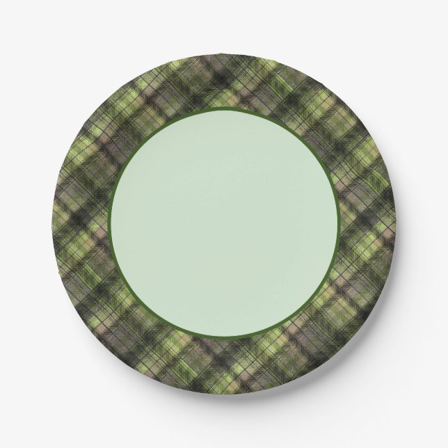 Karierter schottischer Tartan-Klassiker Pappteller (Vorderseite)