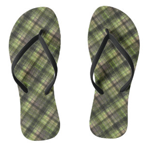 Karierter schottischer Tartgrün-Klassiker Flip Flops