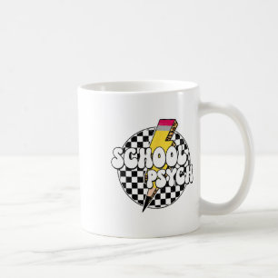 Karierter Schulpsychologe Bleistift Blitz Kaffeetasse
