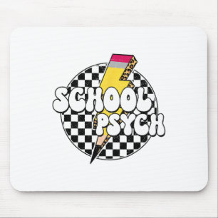 Karierter Schulpsychologe Bleistift Blitz Mousepad