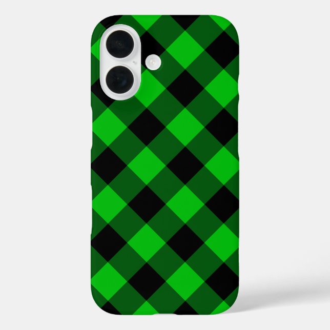 Karierter, schwarz und grün geprüfter iPhone-Fall Case-Mate iPhone Hülle (Rückseite)