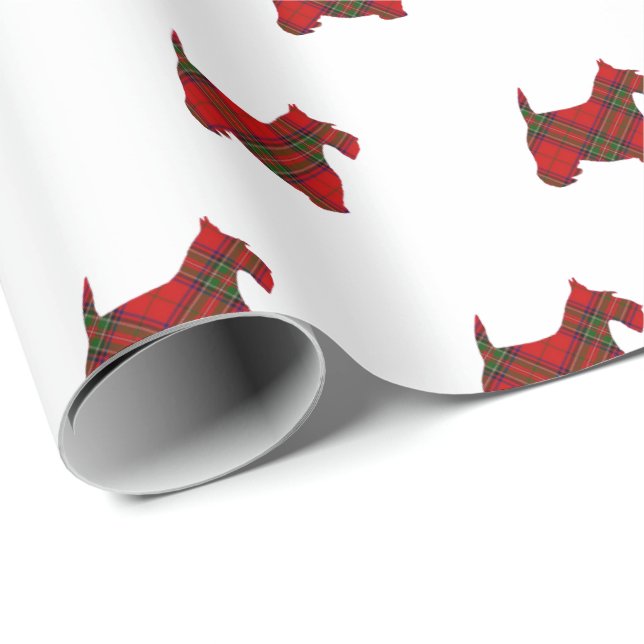 Karierter Scottie-Hund Geschenkpapier (Rolleneckpunkt)