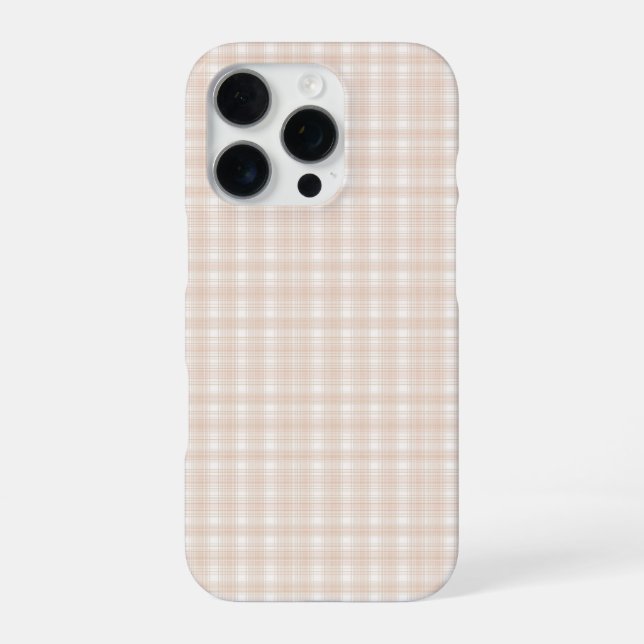 Karierter Soft Peach und Creme Cotattcore iPhone Hülle (Rückseite)