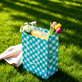 Karierter Sommer mit blauem Tartar Mittlere Geschenktüte