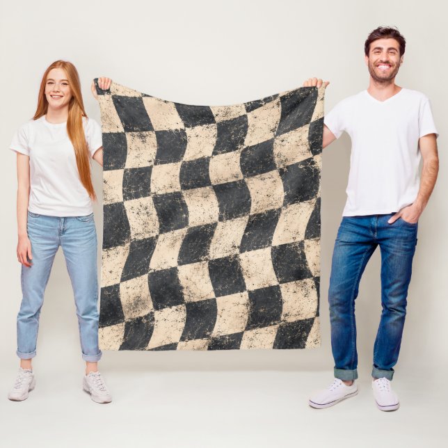 Karierter Speedway-Cozy-Garagenstil Fleecedecke (Beispiel)