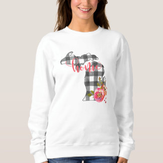 Karierter Staat von Michigan, Schwarz-Weiß-Buffalo Sweatshirt