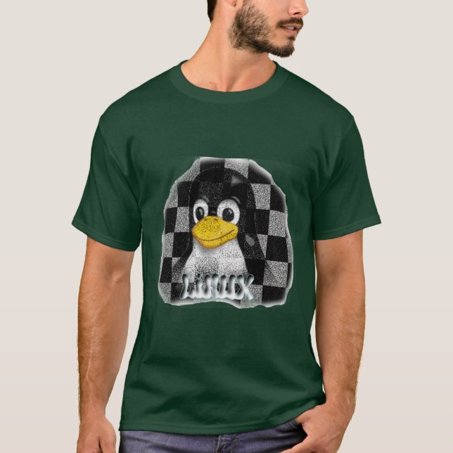 KARIERTER STEIN LINUXS T-Shirt (Vorderseite)