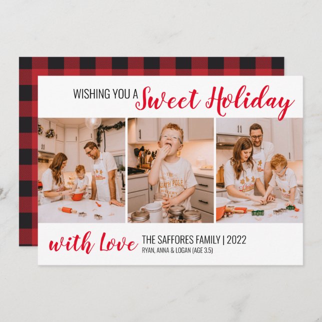 Karierter Sweet Holiday Weihnachten Weihnachten We (Vorne/Hinten)