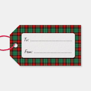 Karierter Tag für Red Green Holiday Geschenkanhänger