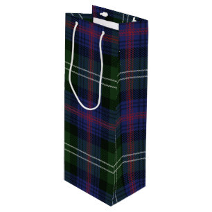 Karierter Tartan Clan Sutherland Green Karo Geschenktüte Für Weinflaschen
