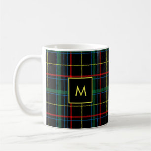 Karierter Tartan-rotes grünes schwarzes gelbes mi Kaffeetasse