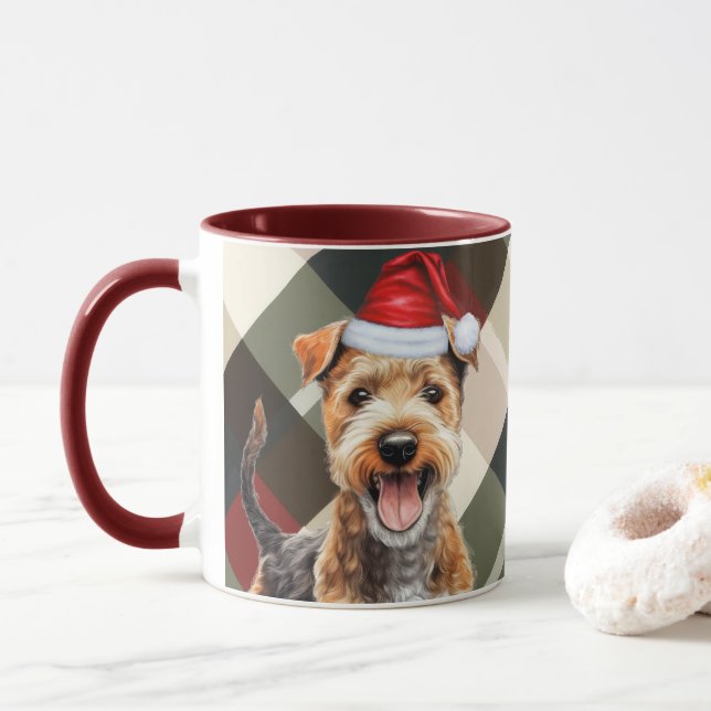 Karierter Urlaub in Lakeland Terrier Tasse (Mit Donut)