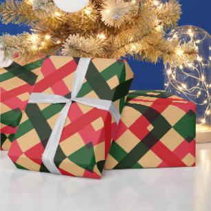 Karierter Urlaubswrapping in Rot und Grün von Tart Geschenkpapier