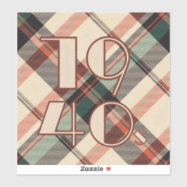 karierter Vinyl-Sticker der 40er Jahre Aufkleber