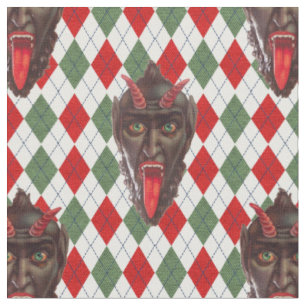 karierter Weihnachts-Krampus-Stoff Stoff