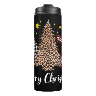 Karierter Weihnachtsbaum Christliches Kreuz Jesus Thermosbecher