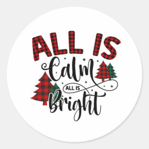 Karierter Weihnachtsbaum Muster Xmas Zitat Runder Aufkleber