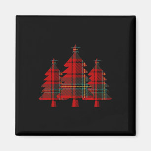 Karierter Weihnachtsbaum Pine Trees Magnet