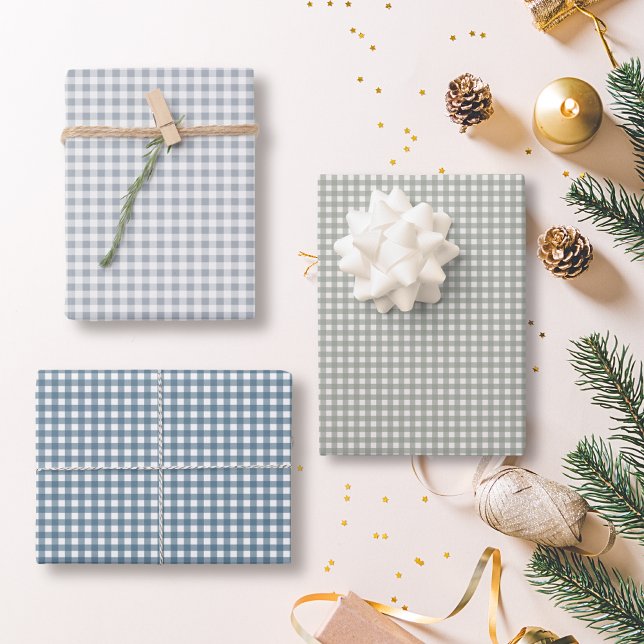 Karierter Weihnachtsbüffel Karo | Gingham pastellf Geschenkpapier Set (Von Creator hochgeladen)