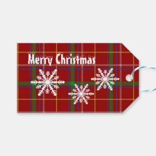 Karierter Weihnachtsgebrauch in Rot-Schottin Geschenkanhänger