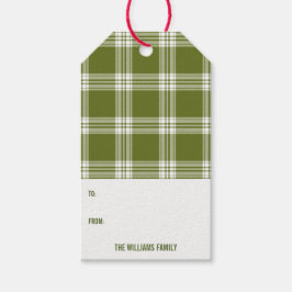 Karierter Weihnachtsgeschenk-Tag Geschenkanhänger