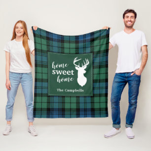 Karierter Weihnachtsklan Campbell Rustic Tartan Fleecedecke