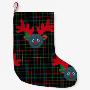 karierter Weihnachtsrentiermond Emoji Kleiner Weihnachtsstrumpf