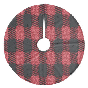 Karierter Weihnachtsrock Fleece Weihnachtsbaumdecke