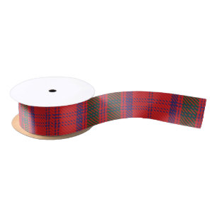 Karierter Weihnachtsurlaub Rustikaler Roter Tartan Satinband