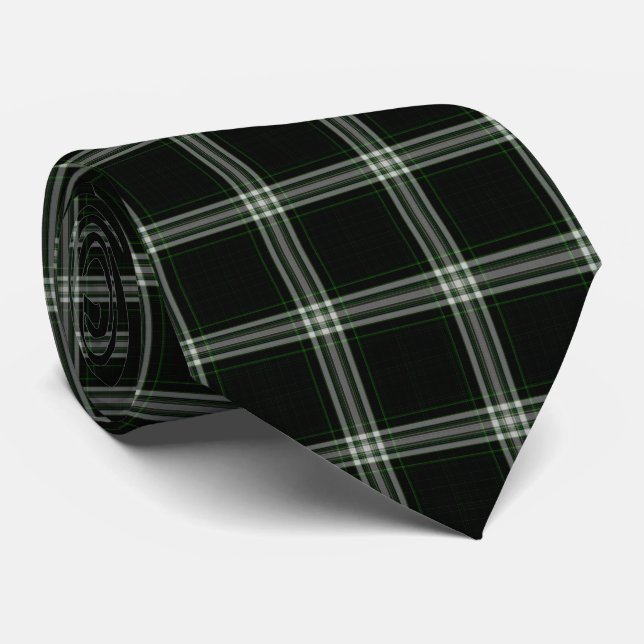 Karierter weißer grüner Tartan Krawatte (Gerollt)