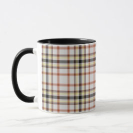 Karierter weißer schwarzgelber Tartan Tasse