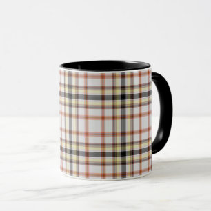 Karierter weißer schwarzgelber Tartan Tasse