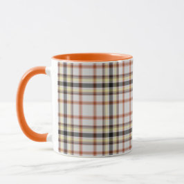 Karierter weißer schwarzgelber Tartan Tasse