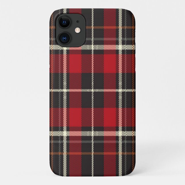 Karierter Winter in Rot und Schwarz Case-Mate iPhone Hülle (Rückseite)