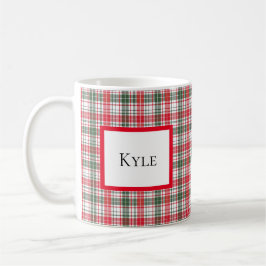 Karierter Winterurlaub Weihnachtsname Personalisie Kaffeetasse