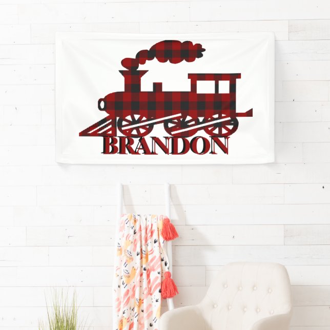 Karierter Zug personalisiert Banner (Insitu)