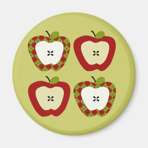 Kariertes Apfelquartett Magnet