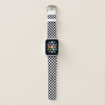 Kariertes Apple-Schwarzweiss-Uhrenarmband